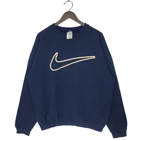 Vintage Nike Sweatshirt Mens Medium Blue 90s Swoosh 